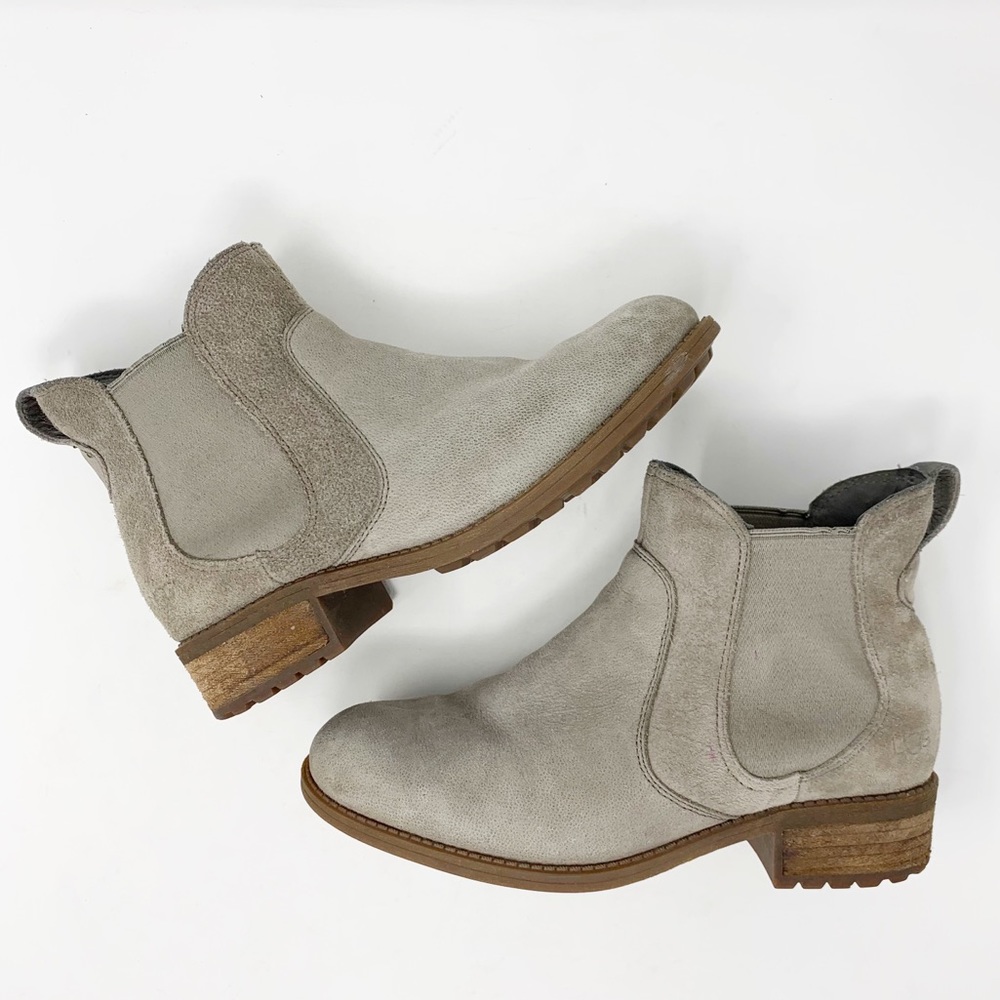 UGG Bonham Gray Sherpa Lined Ankle Boots Sz 6.5